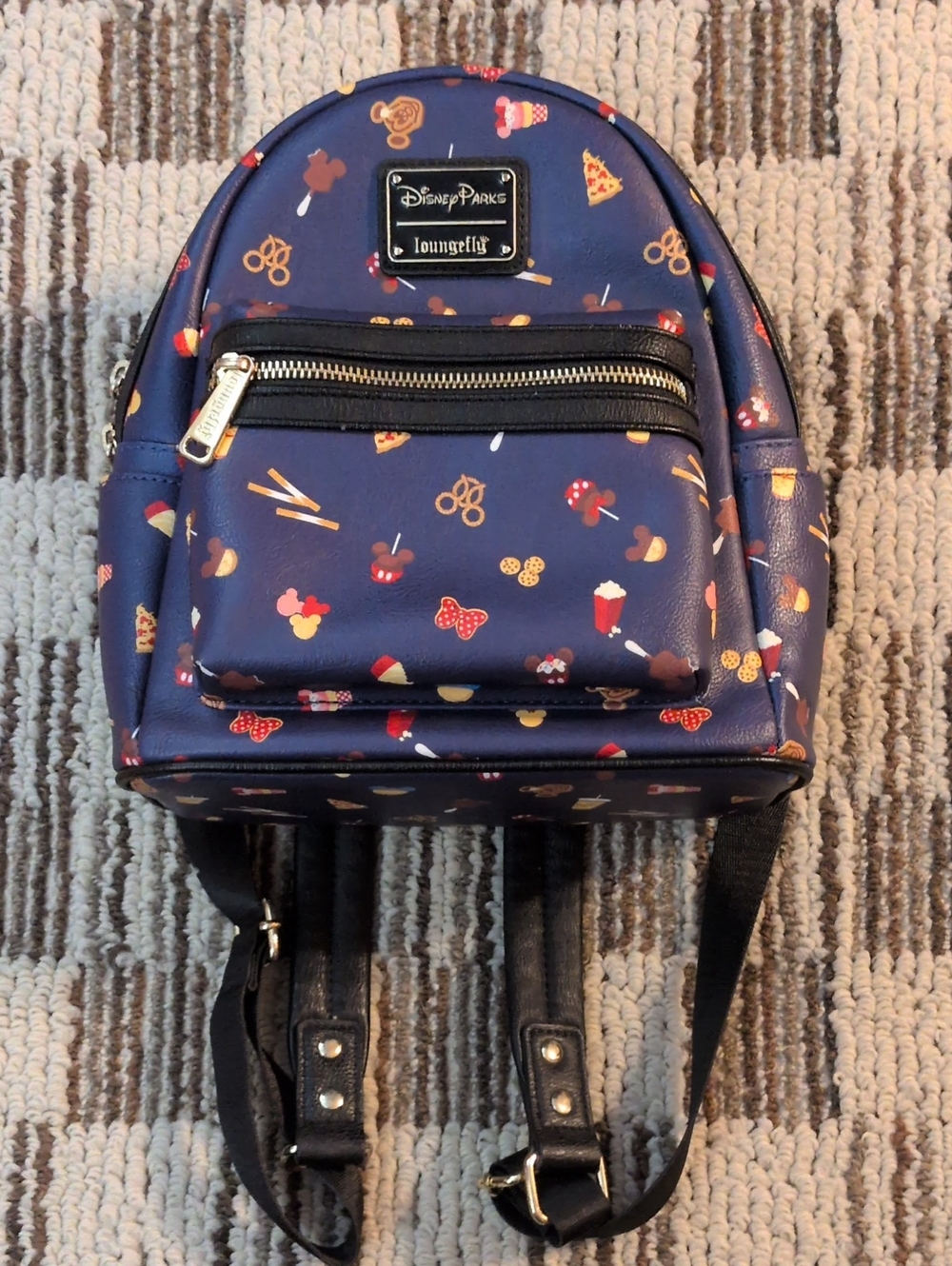 Disney Navy Snack Icons Mini Backpack by Loungefly